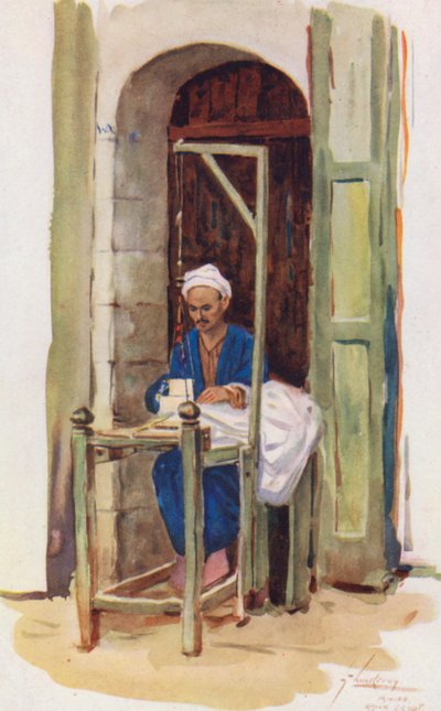 Mensen van Egypte: Spinner of Wever, Kazzaz door Lance Thackeray