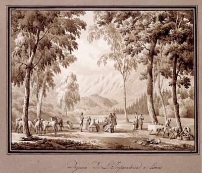 Ontbijt van keizerin Josephine de Beauharnais in Cervos in 1810 door Lancelot Théodore Turpin de Crissé de Crissé