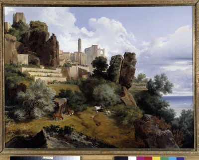 Uitzicht op Roquebrune, Italië door Lancelot Théodore Turpin de Crissé de Crissé