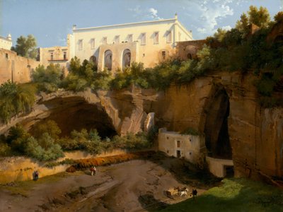 Uitzicht op een villa, Pizzofalcone, Napels, ca. 1819 door Lancelot Théodore Turpin de Crissé de Crissé