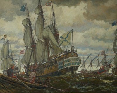 De vloot van Peter I door Lanceray