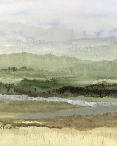 Gelaagd groen landschap door Lara Eckerman