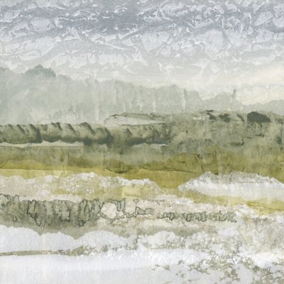 Mistig groen landschap door Lara Eckerman