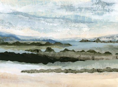 Rustgevend abstracte kusttaferel door Lara Eckerman
