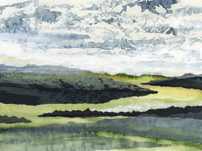 Rustig aquarellandschap door Lara Eckerman