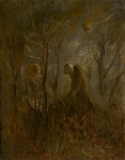 Gebed bij het graf, 1895 door Laszlo Mednyanszky