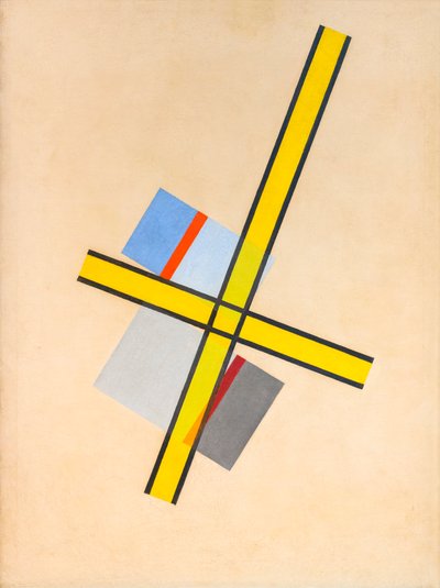 Gele kruis Q VII door Laszlo Moholy Nagy