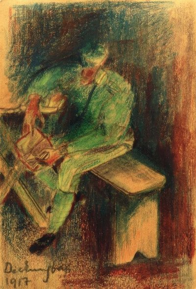 (Soldaat bij) dekkingbouw door Laszlo Moholy Nagy