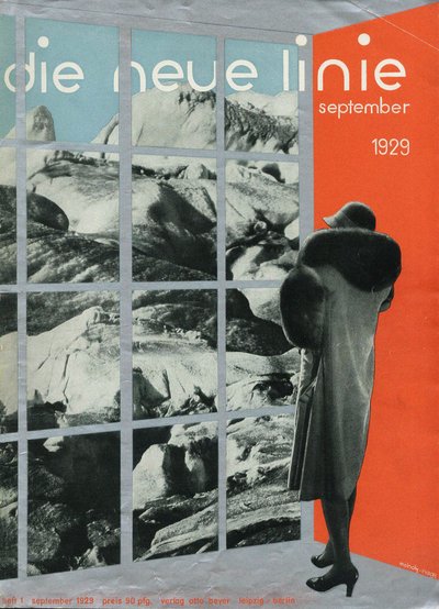 Omslag van het tijdschrift die neue linie, september 1929 door Laszlo Moholy Nagy