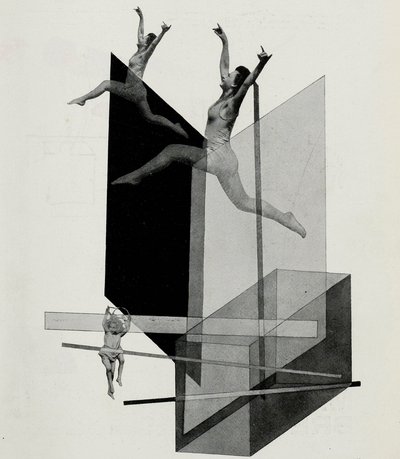 Menselijke mechanica Varieté. Van Het podium bij het Bauhaus Die Bühne im Bauhaus, 1925 door Laszlo Moholy Nagy