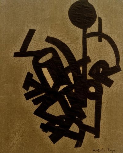 Zonder titel (collage met R) door Laszlo Moholy Nagy