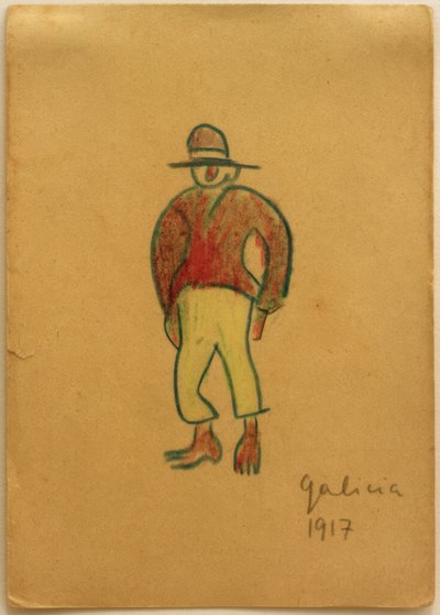 Zonder titel (Galiciër met gele broek) door Laszlo Moholy Nagy