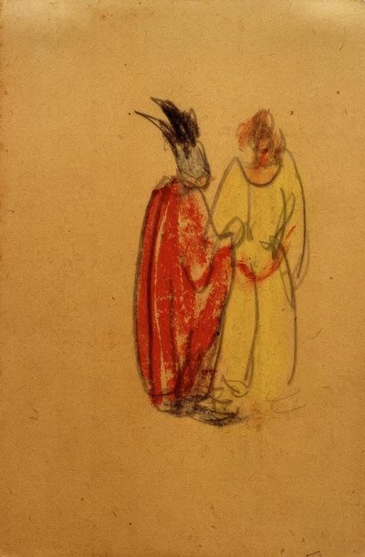 Zonder Titel (Ortrud en Elsa van Brabant in Discussie) door Laszlo Moholy Nagy