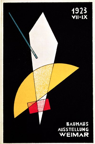 Poster voor een Bauhaus tentoonstelling in Weimar, Duitsland door Laszlo Moholy Nagy