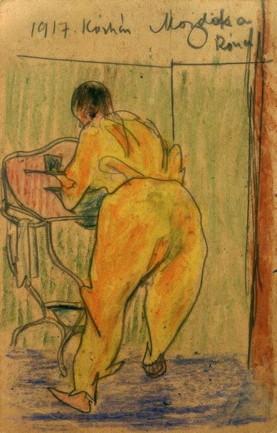 Róna bij de ziekenhuiswastafel door Laszlo Moholy Nagy