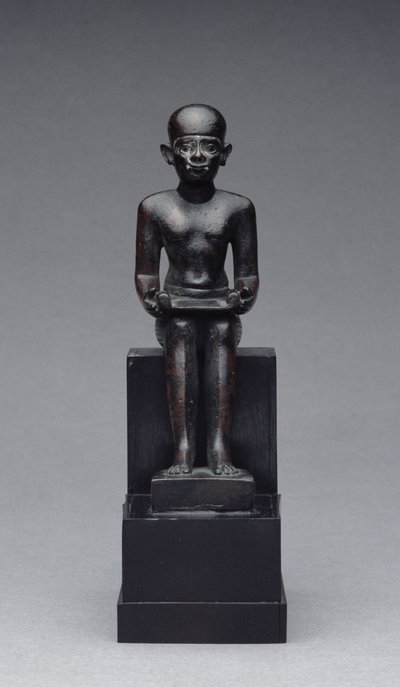 Beeld van Imhotep (ca. 2635-2595 v.Chr.) Late Periode (brons) door Late Period Egyptian