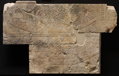 Twee Boten met Vrouwelijke Rouwenden, ca. 667-647 v.Chr. door Late Period Egyptian