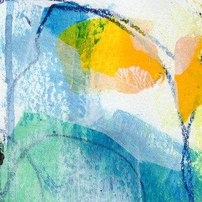 Geel Blauw Groen Stroom door Laura H Gibson