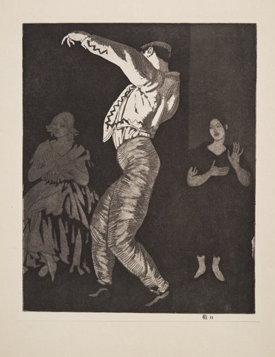 Spaanse Danseres Nr. II, uitgegeven 1923 door Laura Knight