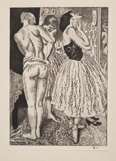 Drie Gratiën van het ballet, pub. 1927 door Laura Knight