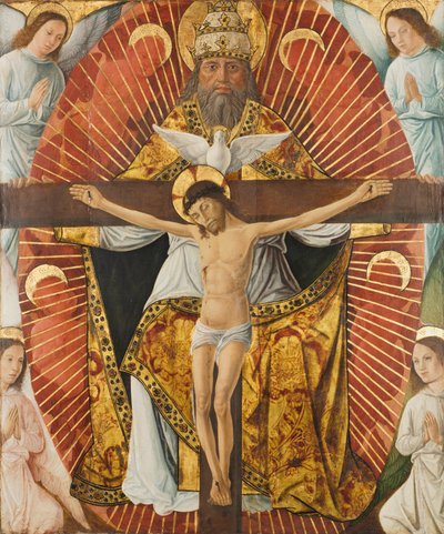 De Drie-eenheid, ca.1460 (olieverf op hout) door Laurent Girardin
