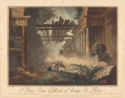 Ruïne van een antieke galerij in Rome door Laurent Guyot after Hubert Robert
