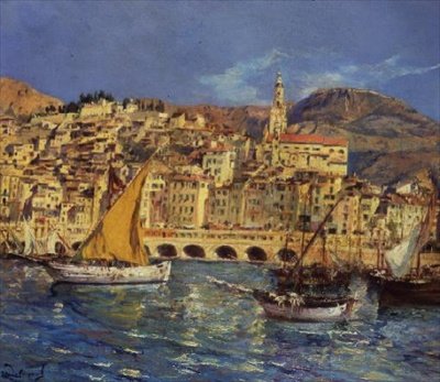 De Stad Menton, Zuid-Frankrijk door Laurent Lucien Gsell