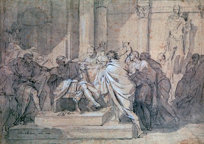Moord op Julius Caesar, ca. 1749-1821 door Laurent Pecheux