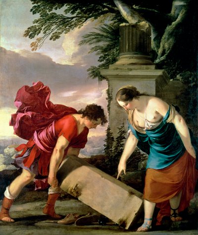 Theseus en zijn moeder Aethra, ca. 1635-36 door Laurent de la Hyre