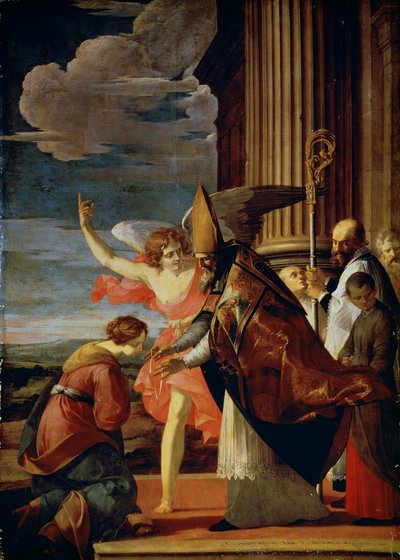 Sint Germanus van Auxerre en Sint Genevieve van Parijs, 1630 door Laurent de la Hyre
