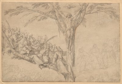 De gekruisigde Christus als de boom des levens met monniken en nonnen, ca. 1639 door Laurent de la Hyre