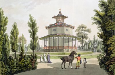 Uitzicht op het Chinese Zomerhuis, Paleis van Lichtenstein in Eisgrub, gegraveerd door Johann Ziegler, 1792 door Laurenz Janscha