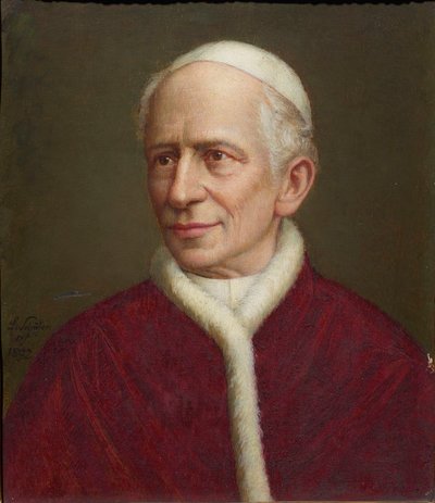 Portret van Paus Leo XIII 1810-1903, 1892 door Laurenz Schäfer