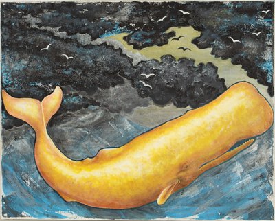 Walvis, ca.2018 (acryl op doek) door Laurie Michaels
