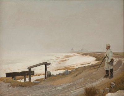 Mistige winterdag. Karrebæksminde door Laurits Andersen Ring