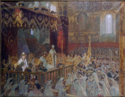 De kroning van Tsaar Nicolaas II door Laurits Regner Tuxen