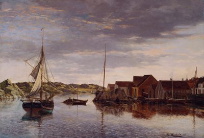 Vissersdorp door Lauritz Haaland