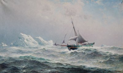 Het schip Gjoa in de Noordwest Passage door Lauritz Haaland