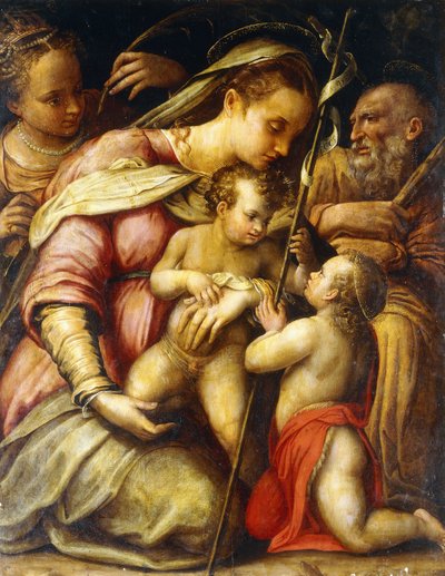 De Heilige Familie met het Kind Jezus, Johannes de Doper en Sint-Catharina door Lavinia Fontana