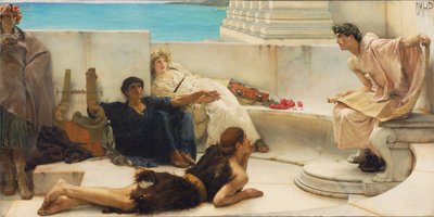 Een lezing uit Homerus door Lawrence Alma-Tadema