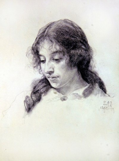 Portretstudie van Miss Raven-Hill door Lawrence Alma Tadema