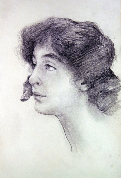 Portret van Miss James door Lawrence Alma Tadema