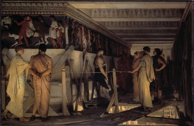 Pheidias en de Fries van het Parthenon, Athene, 1868 door Lawrence Alma Tadema