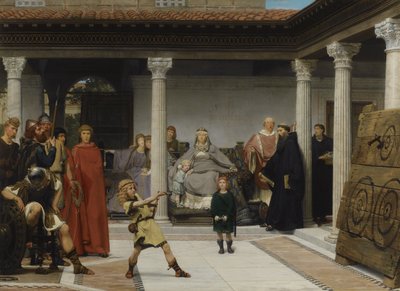De opvoeding van de kinderen van Clovis, 1861 door Lawrence Alma Tadema