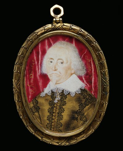 Portretminiatuur van een onbekende man, 1640 door Lawrence Hilliard