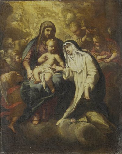 Het mystieke huwelijk van St. Rosa van Lima door Lazzaro Baldi (attributed to)