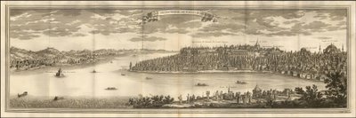 1711 illustratie - Uitzicht op de Grote Serrail van Constantinopel door Le Blond