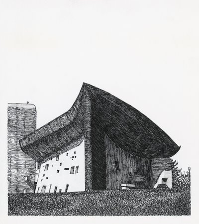 Kapel van Notre Dame du Haut in Ronchamp door Le Corbusier (1887 1965)