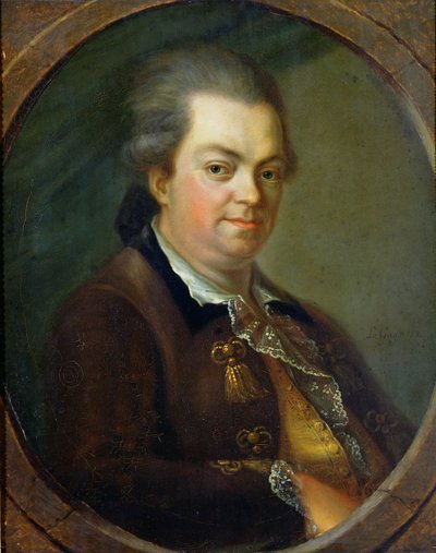 Portret vermoedelijk van graaf Alessandro di Cagliostro (1743-95) 1778 door Le Gay
