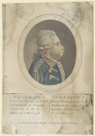 Portret van Willem V, prins van Oranje-Nassau door Le Grand
